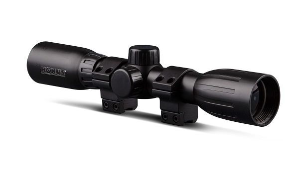 https3A2F2Fmedia.chattanoogashooting.com2Fimages2Fproduct2FKL73502FKL7350.jpg Konus KONUSFIRE 4x32mm Rifle Scope w/.22 Dovetail Mounting Rings 30/30 Reticle Black Matte