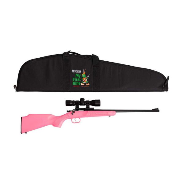 https3A2F2Fmedia.chattanoogashooting.com2Fimages2Fproduct2FKPKSA2220BSC2FKSA2220BSC-1.jpg Keystone Pink Synthetic .22LR Rifle w Scope Mount & Case