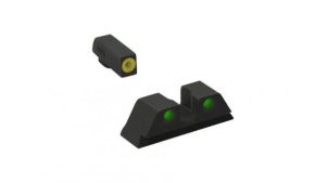 https3A2F2Fmedia.chattanoogashooting.com2Fimages2Fproduct2FMK4177031212Fyellowgreen_9.jpg Meprolight ML41770 Hyper-Bright Yellow Ring Front/Green Rear Sights for S&W M&P Shield Shield Plus (Not EZ Models)