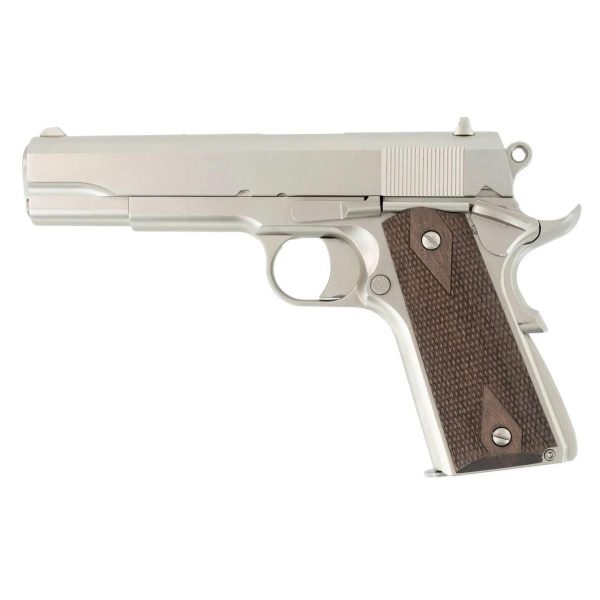 Tisas 1911 A1 Stakeout 38 Nickel Handgun 38 Super/9mm Luger  9rd Magazines(2) 5''  Barrel