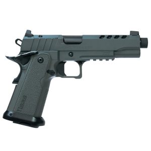 https3A2F2Fmedia.chattanoogashooting.com2Fimages2Fproduct2FMS125000062FMS12500006-R.jpg Tisas 1911 B9R Night Stalker Double Stack Handgun 9mm Luger 17rd Magazines(2) 5.35'' Barrel Grey Cerakote