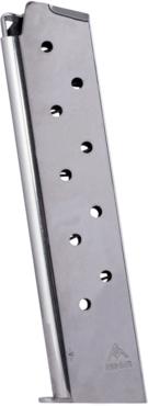 https3A2F2Fmedia.chattanoogashooting.com2Fimages2Fproduct2FMYMGCG4510N2FMYMGCG4510N.jpg Mec-Gar 1911 Govt Handgun Magazine .45 ACP HT Nickel 10/rd