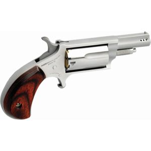 https3A2F2Fmedia.chattanoogashooting.com2Fimages2Fproduct2FNDNAA22MP2FNDNAA22MP_1.jpg North American Arms 22M Ported Handgun .22 Mag 5rd Capacity 1.63" Barrel Silver with Wood Grip