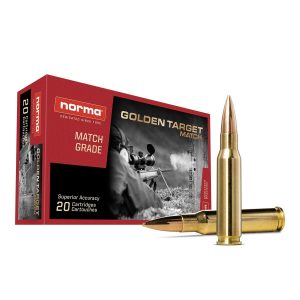 https3A2F2Fmedia.chattanoogashooting.com2Fimages2Fproduct2FNH101774322FNH10177432.jpg Norma Golden Target Match Rifle Ammunition .308 Win 168gr BTHP 2270 fps 20/ct