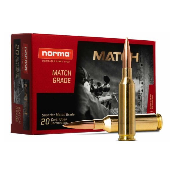 https3A2F2Fmedia.chattanoogashooting.com2Fimages2Fproduct2FNH101854422FNH10185442.jpg Norma Golden Target Match Rifle Ammunition .338 Lapua 250gr BTHP 2838 fps 20/ct