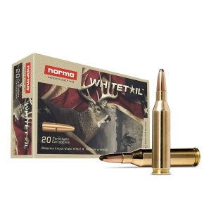 https3A2F2Fmedia.chattanoogashooting.com2Fimages2Fproduct2FNH201604622FNH20160462.jpg Norma WhiteTail Rifle Ammunition .243 Win 100gr PSP 2953 fps 20/ct