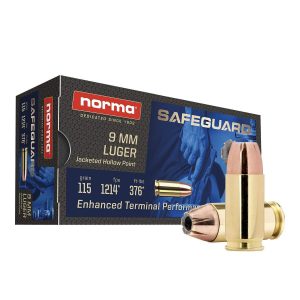 https3A2F2Fmedia.chattanoogashooting.com2Fimages2Fproduct2FNH6105400502FNH610540050.jpg Norma Safeguard Handgun Ammunition 9mm Luger 115gr JHP 1214 fps 50/ct