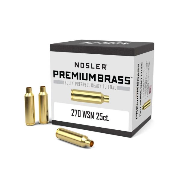 https3A2F2Fmedia.chattanoogashooting.com2Fimages2Fproduct2FNO100452FNO10045-1.jpg Nosler Unprimed Brass Rifle Cartridge Cases .270 WSM 25/ct