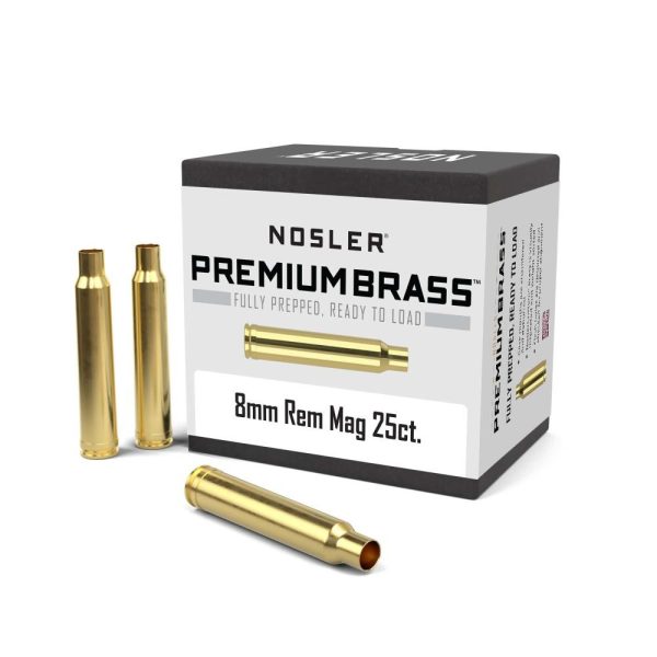 https3A2F2Fmedia.chattanoogashooting.com2Fimages2Fproduct2FNO118922FNO11892-1.jpg Nosler Unprimed Brass Rifle Cartridge Cases 8mm Rem Mag 25/ct