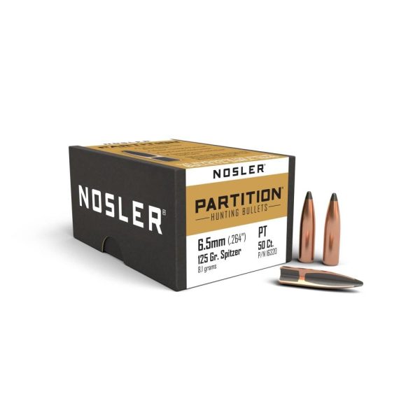 https3A2F2Fmedia.chattanoogashooting.com2Fimages2Fproduct2FNO163202FNO16320-1.jpg Nosler Partition Rifle Bullets 6.5mm .264" 125 gr SPT 50/ct