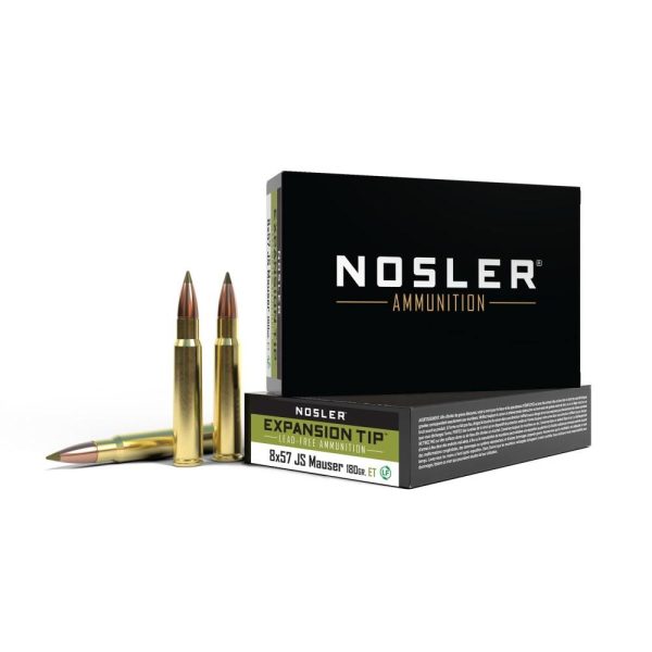 https3A2F2Fmedia.chattanoogashooting.com2Fimages2Fproduct2FNO406432FNO40643-1.jpg Nosler E-Tip Rifle Ammunition 8x57 JS 180gr PT 2550 fps 20/ct