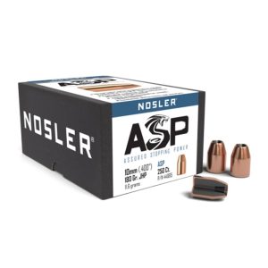 https3A2F2Fmedia.chattanoogashooting.com2Fimages2Fproduct2FNO448852FNO44885-1_1.jpg Nosler Sporting Handgun Pistol Bullets 10mm .400" 180 gr JHP 250/ct