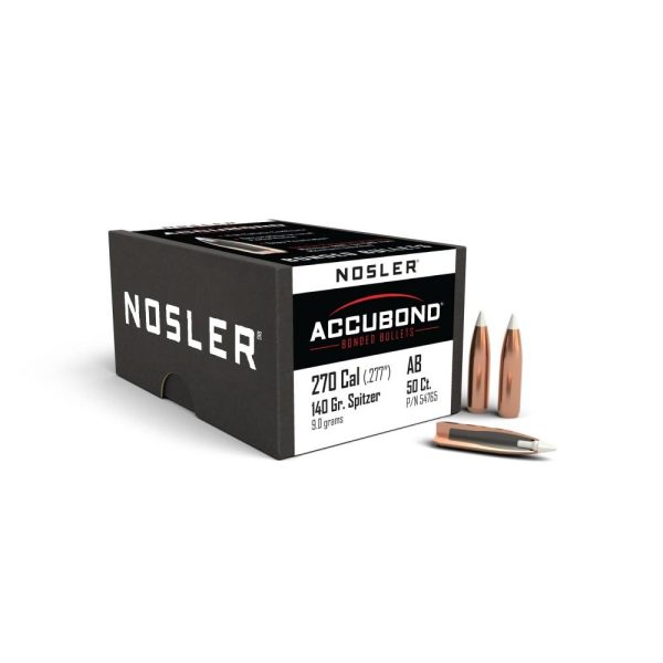 https3A2F2Fmedia.chattanoogashooting.com2Fimages2Fproduct2FNO547652FNO54765-1.jpg Nosler AccuBond Rifle Bullets .270 cal .277" 140 gr SBT-ACB 50/ct