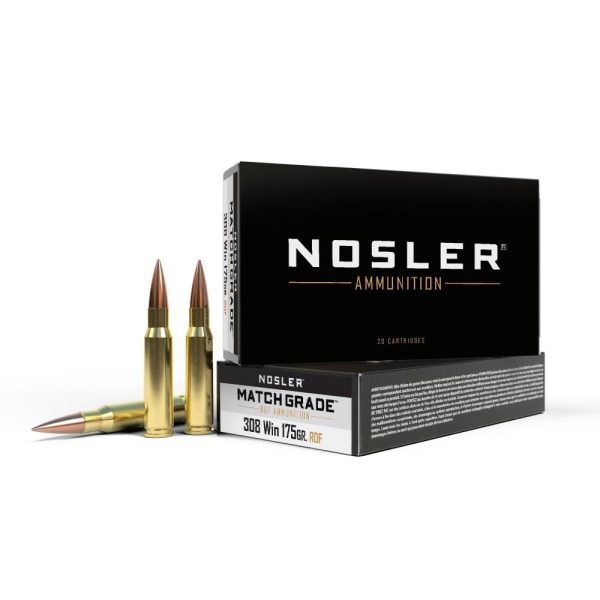https3A2F2Fmedia.chattanoogashooting.com2Fimages2Fproduct2FNO601322FNO60132-1.jpg Nosler RDF Match Grade Rifle Ammunition .308 Win 175 gr HPBT 20/ct