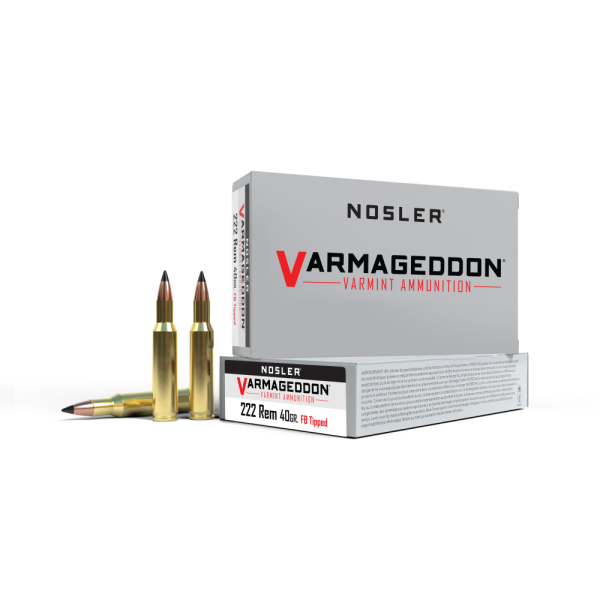 https3A2F2Fmedia.chattanoogashooting.com2Fimages2Fproduct2FNO651352FNO65135-1.png Nosler Varmegeddon Rifle Ammunition .222 Rem 40 gr FB Tipped 3400 fps 20/ct