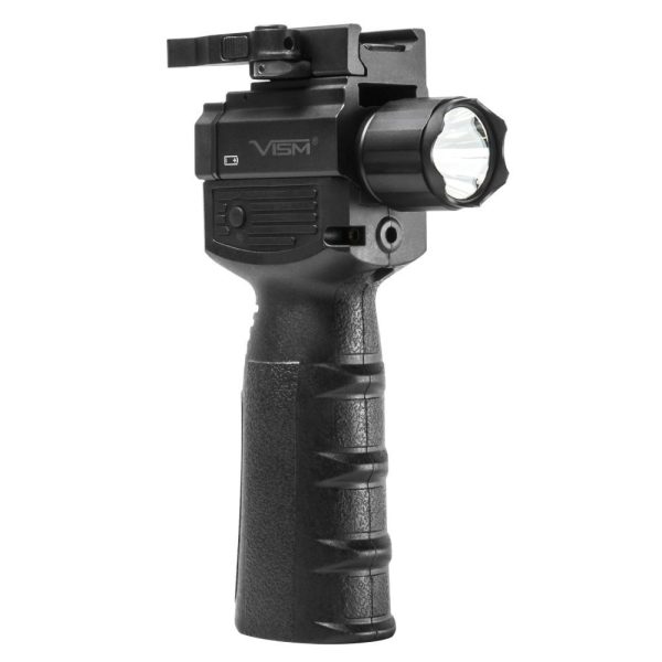 https3A2F2Fmedia.chattanoogashooting.com2Fimages2Fproduct2FNRVAQVGFLGV22FNRVAQVGFLGV2-1.jpg NcSTAR VISM Vertical Grip Weapon Light with Strobe FlashLight & Green Laser 300 Lumen Black