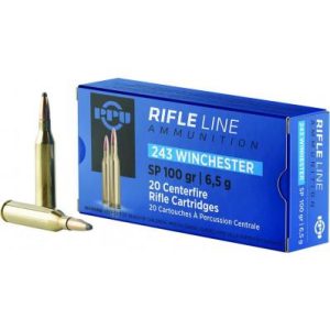 https3A2F2Fmedia.chattanoogashooting.com2Fimages2Fproduct2FOQPP24322FOQPP2432.jpg PPU Rifle Ammunition .243 Win 100 gr SP 2960 fps 20/ct