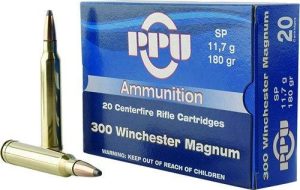 https3A2F2Fmedia.chattanoogashooting.com2Fimages2Fproduct2FOQPP30032FOQPP3003.jpg PPU Rifle Ammunition .300 Win Mag 180 gr SP 3250 fps 20/ct