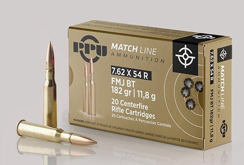 https3A2F2Fmedia.chattanoogashooting.com2Fimages2Fproduct2FOQPPM72FOQPPM7.jpg PPU Match Rifle Ammunition 7.62mm x 54R Match 182 gr FMJ-BT 2625 fps 20/ct