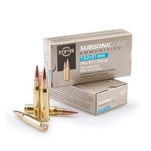 https3A2F2Fmedia.chattanoogashooting.com2Fimages2Fproduct2FOQPPS7622FOQPPS762-1.jpg PPU Subsonic Rifle Ammunition 7.62X51 NATO 200 gr FMJBT 1050 fps 20/ct