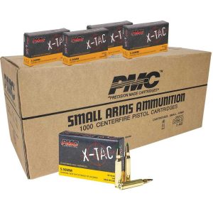 https3A2F2Fmedia.chattanoogashooting.com2Fimages2Fproduct2FPM556KC2FPM556KC_1.jpg PMC X-Tac Green Tip Rifle Ammunition 5.56X45 NATO 62 gr FMJ 2920 fps 1000/ct Case (50-20/ct)