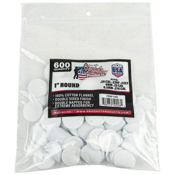 https3A2F2Fmedia.chattanoogashooting.com2Fimages2Fproduct2FPX16002FPX1600-1.jpg Pro-Shot 1" Round 100% Cotton Patches 600/ct