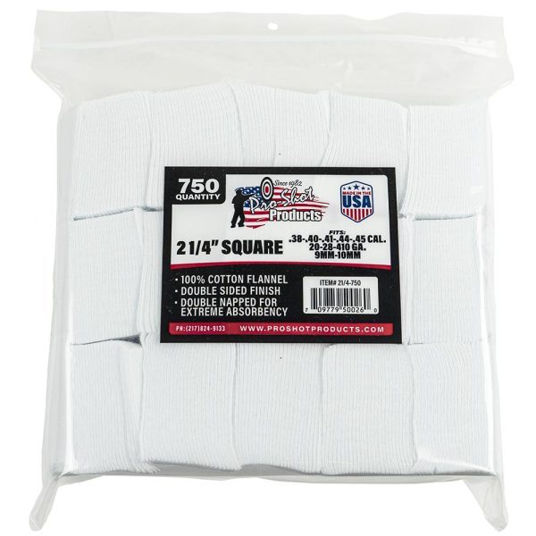 https3A2F2Fmedia.chattanoogashooting.com2Fimages2Fproduct2FPX2147502FPX214750-1.jpg Pro-Shot 2 1/4" Square 100% Cotton Patches 750/ct