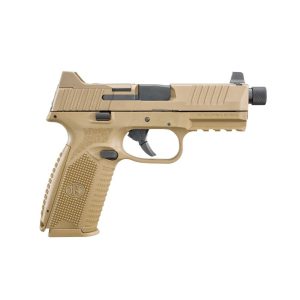 https3A2F2Fmedia.chattanoogashooting.com2Fimages2Fproduct2FRJ661003832FRJ66100383-1.jpg FN 509 Tactical Handgun 9mm Luger 10rd Magazines (2) 4.5" Threaded Barrel FDE NMS