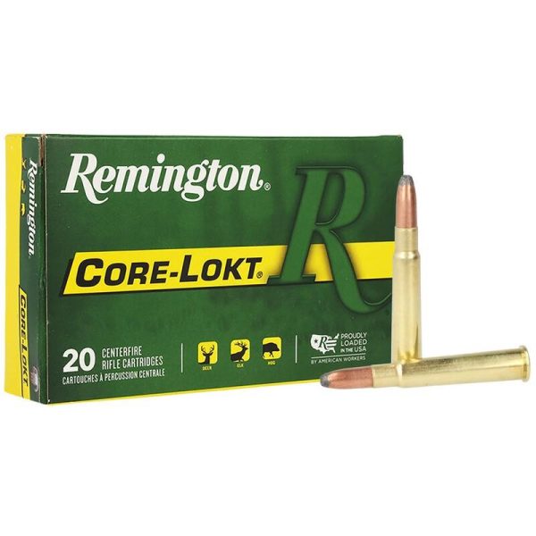 https3A2F2Fmedia.chattanoogashooting.com2Fimages2Fproduct2FRT214712FRT21471-1.jpg Remington Core-Lokt Rifle Ammunition .303 British 180 gr SP 2460 fps 20/ct