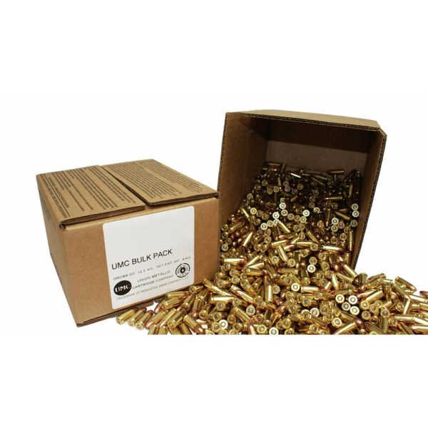 https3A2F2Fmedia.chattanoogashooting.com2Fimages2Fproduct2FRT236592FRT23659.jpg Remington UMC Handgun Ammunition 9mm Luger 115 gr. FMJ 1145 fps 500/ct (Bulk)