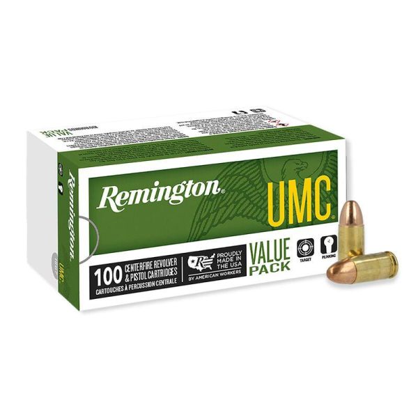 https3A2F2Fmedia.chattanoogashooting.com2Fimages2Fproduct2FRT237652FRT23765-1.jpg Remington UMC Handgun Ammunition 9mm Luger 115 gr FMJ 1145 fps 100/ct