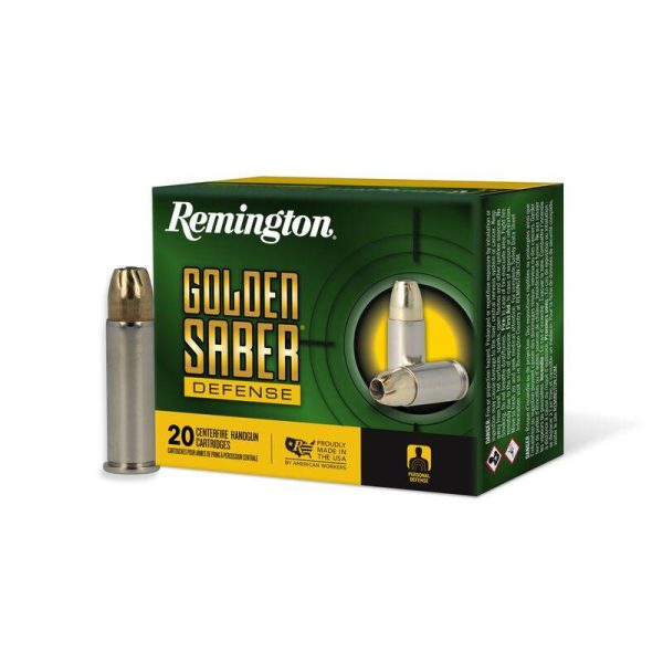 https3A2F2Fmedia.chattanoogashooting.com2Fimages2Fproduct2FRT276062FRT27606.jpg Remington Golden Saber Defense Ammunition .38 Spl(+P) 125gr BJHP 975 fps 20/ct