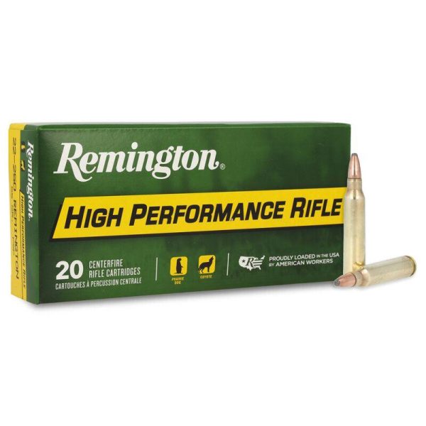 https3A2F2Fmedia.chattanoogashooting.com2Fimages2Fproduct2FRT283992FRT28399-1.jpg Remington High Performance Rifle Ammunition .223 Rem 55 gr PSP 3240 fps 20/ct