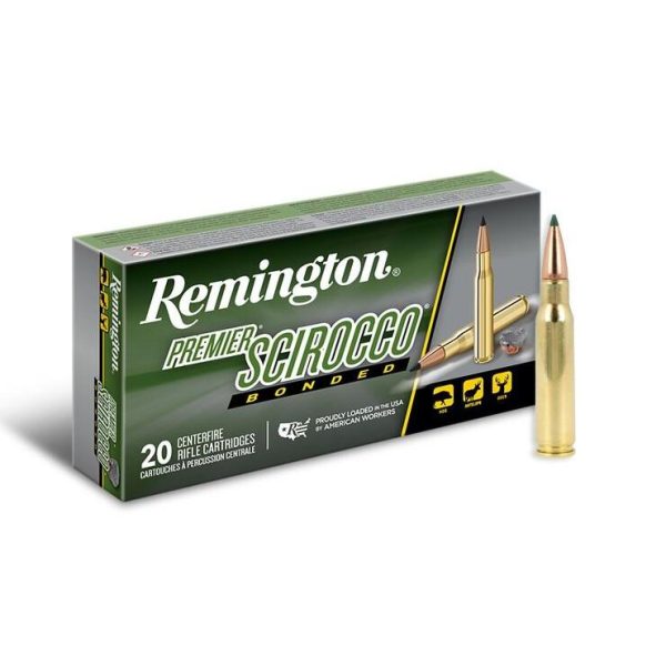 https3A2F2Fmedia.chattanoogashooting.com2Fimages2Fproduct2FRT293322FRT29332-1.jpg Remington Premier Scirocco Rifle Ammunition 308 Win 165 gr PT 2680 fps 20/ct