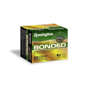https3A2F2Fmedia.chattanoogashooting.com2Fimages2Fproduct2FRTR213682FRTR21368.jpg Remington Golden Saber Defense Bonded Handgun Ammunition 10mm Auto 180gr BJHP 1150 fps 20/ct