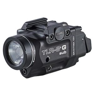 https3A2F2Fmedia.chattanoogashooting.com2Fimages2Fproduct2FSM694312FSM69431-1.jpg Streamlight TLR-8 G Sub Gun Light with Green Laser for Glock 43/48 MOS