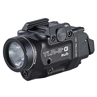 https3A2F2Fmedia.chattanoogashooting.com2Fimages2Fproduct2FSM694312FSM69431-1.jpg Streamlight TLR-8 G Sub Gun Light with Green Laser for Glock 43/48 MOS