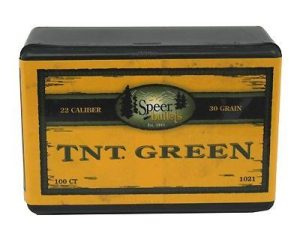 https3A2F2Fmedia.chattanoogashooting.com2Fimages2Fproduct2FSP10212FSP1021.jpg Speer TNT Green Rifle Bullets .22 cal Hornet .224" 30 gr TNT- grN 100/ct