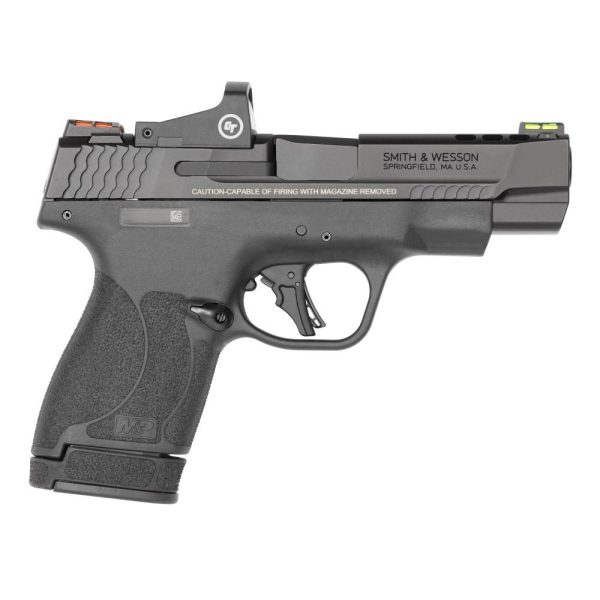 https3A2F2Fmedia.chattanoogashooting.com2Fimages2Fproduct2FSW132532FSW132531_1.jpg S&W Performance Center M&P 9 Shield Plus Crimson Trace Handgun 9mm Luger 10rd & 13rd Magazines (2) 4" Ported Barrel Black