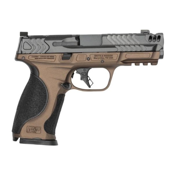 https3A2F2Fmedia.chattanoogashooting.com2Fimages2Fproduct2FSW148432FSW148431.jpg S&W PC M&P9 M2.0 Metal Carry Comp Midnight Bronze Grip Handgun 9mm Luger 17rd Magazines(2) 4.22" Ported Barrel