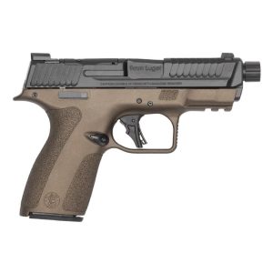 https3A2F2Fmedia.chattanoogashooting.com2Fimages2Fproduct2FSW148522Fsw1485213.jpg S&W Shield-X Midnight Bronze Handgun 9mm Luger 13(1)&15(1)rd Magazines 4.1" Threaded Barrel " Barrel Thumb Safety
