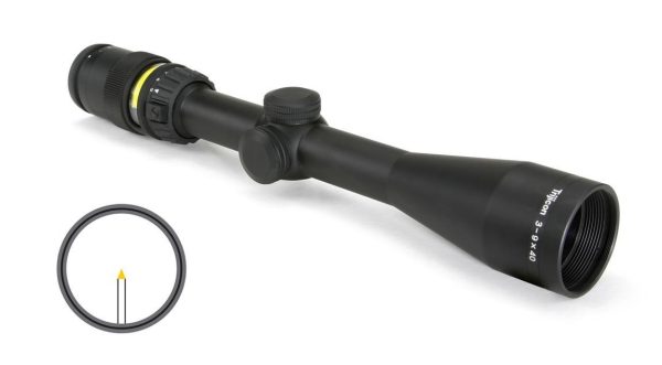 https3A2F2Fmedia.chattanoogashooting.com2Fimages2Fproduct2FTRTR202FTRTR20_1.jpg Trijicon Accupoint Rifle Scope - 3-9x40mm Amber Triangle Post Reticle w/BAC 33.8-11.3' FOV 3.6-3.2" ER Matte