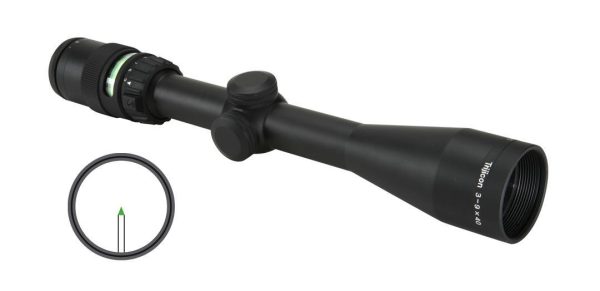 https3A2F2Fmedia.chattanoogashooting.com2Fimages2Fproduct2FTRTR20G2FTRTR20G.jpg Trijicon Accupoint Rifle Scope - 3-9x40mm Green Triangle Post Reticle w/BAC 33.8-11.3' FOV 3.6-3.2" ER Matte