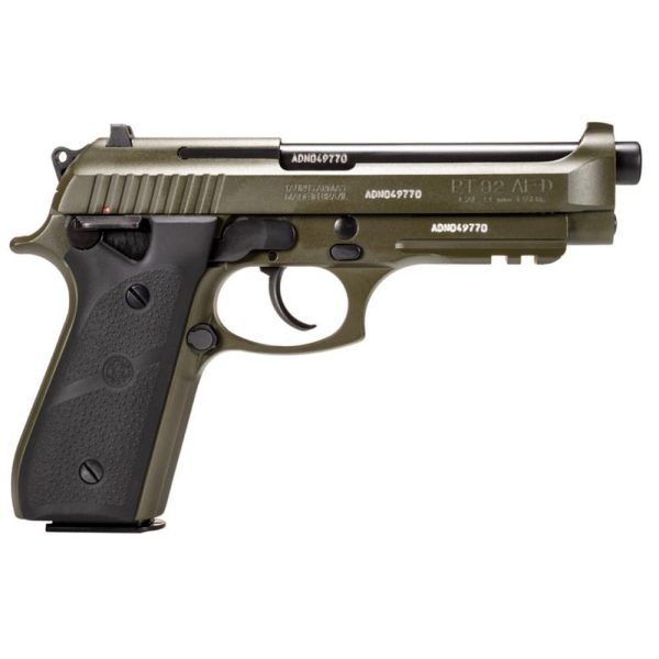 https3A2F2Fmedia.chattanoogashooting.com2Fimages2Fproduct2FTX192015TH2FTX192015TH-1.jpg Taurus PT92 Handgun 9mm Luger 17rd Magazines (2) 5" Barrel OD Green Black Hogue Grip