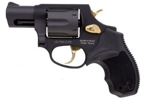 https3A2F2Fmedia.chattanoogashooting.com2Fimages2Fproduct2FTX2856021ULG2FTX2856021ULG.jpg Taurus 856 Ultra Lite .38 Spl 6rds 2" Barrel Matte Black w/Gold Accents