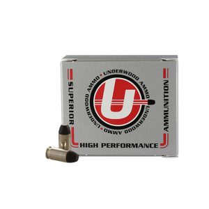 Underwood Flat Nose Black Cherry Coated Handgun Ammunition .380 ACP 100gr FN 975 fps 20/ct