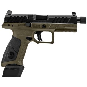 https3A2F2Fmedia.chattanoogashooting.com2Fimages2Fproduct2FUKJAXA1F921TAC2FUKJAXA1F921TAC-1.jpg Beretta APX A1 Full Size Tactical Handgun 9mm Luger 21rd Magazines (3) 4.8" Threaded Barrel OD Green with Black Slide and Grip