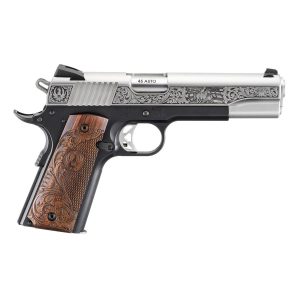https3A2F2Fmedia.chattanoogashooting.com2Fimages2Fproduct2FUR167062FUR167061.jpg Ruger SR1911 Handgun .45 ACP 8rd Magazine(2) 5" Barrel 2-Tone w/Engraved Wood Grip