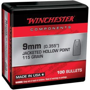 https3A2F2Fmedia.chattanoogashooting.com2Fimages2Fproduct2FWB9JHP115X2FWB9JHP115X-1.jpg Winchester Handgun Bullets 9mm Luger .355" 115 gr JHP 100/ct
