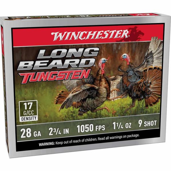 https3A2F2Fmedia.chattanoogashooting.com2Fimages2Fproduct2FWNLBT2892FWNLBT2891.jpg Winchester Long Beard Tungsten Shotshell 28ga 2-3/4" 1-1/4oz 1150 fps #9 5/ct